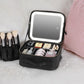 Smart LED Cosmetic Case With Mirror Cosmetic Bag Large Capacity Portable Storage Bag Travel Makeup Bag