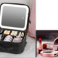 Smart LED Cosmetic Case With Mirror Cosmetic Bag Large Capacity Portable Storage Bag Travel Makeup Bag
